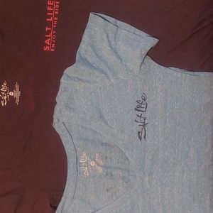 2 Salt Life women's/juniors Large V Neck T shirts
